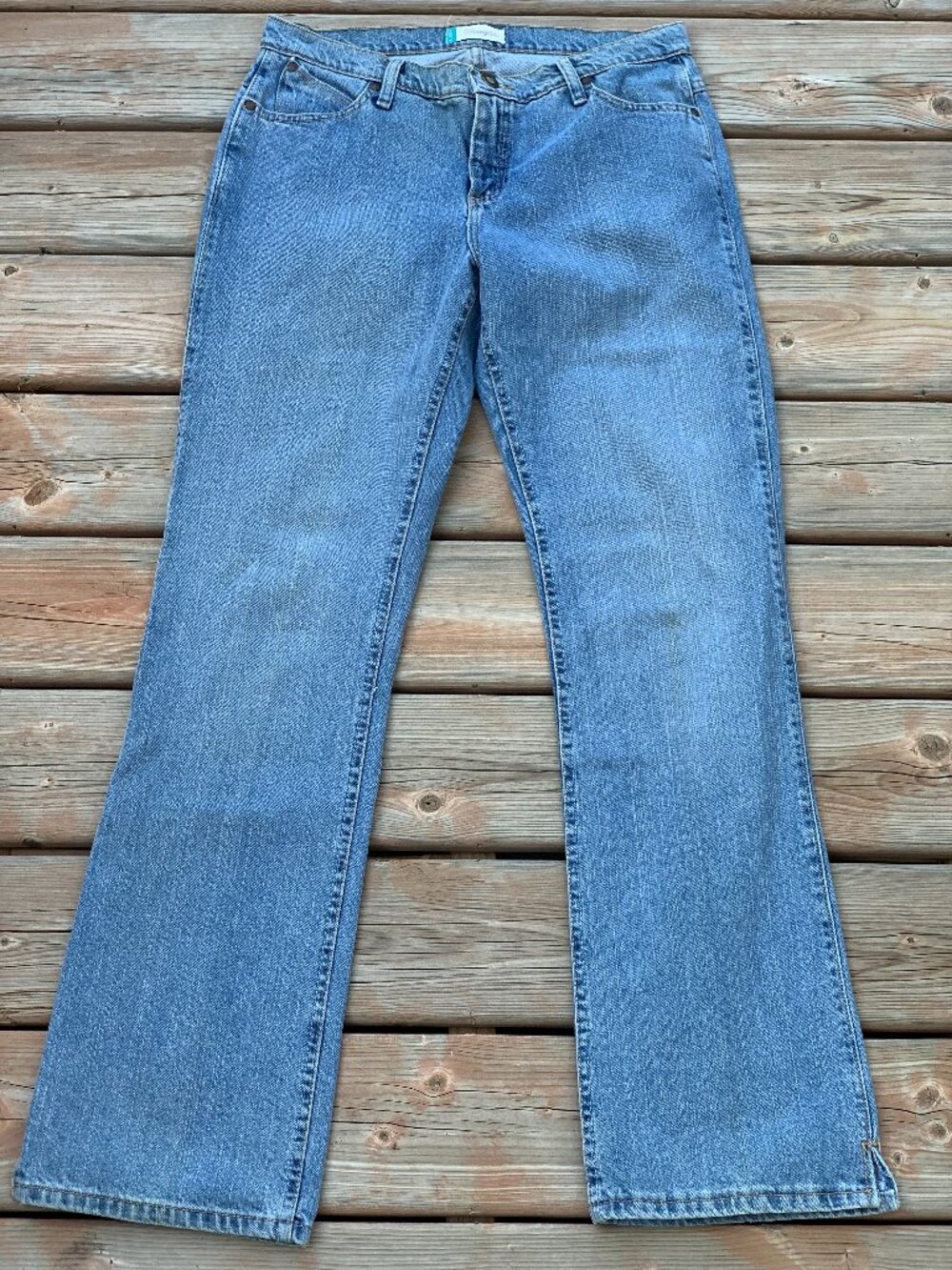 Vtg Wrangler Cowgirl Cut Bootcut Jeans Womens 11/12x34 Faded Western Denim Rodeo